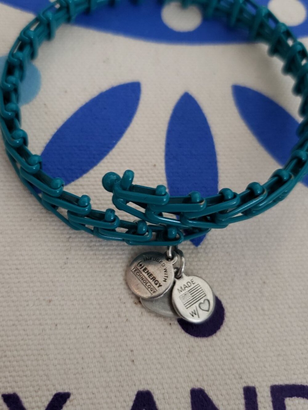 Alex and Ani Turquoise Teal Sixty Six gypsy Bangle Cuff Bracelet VGC 70